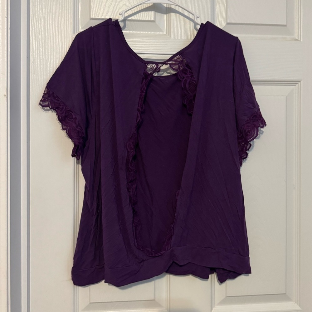Shein 3xl short sleeve shirt purple open back buy 4 or more SHEIN for $5 a pc